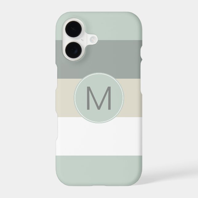 Cool Minimalist Stripes Pattern with Any Monogram (Back)