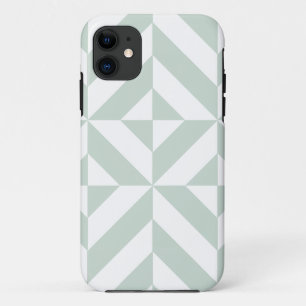 Cool Mint Geometric Deco Cube Pattern iPhone 11 Case