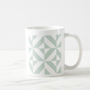 Cool Mint Geometric Deco Cube Pattern Coffee Mug
