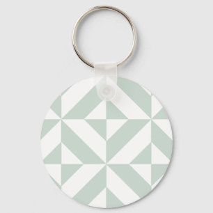 Cool Mint Geometric Deco Cube Pattern Keychain