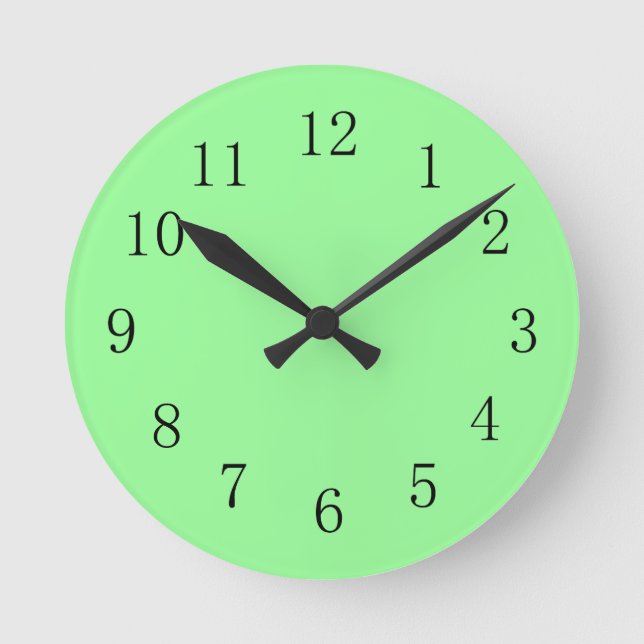 Cool Mint Green Colour Wall Clock (Front)