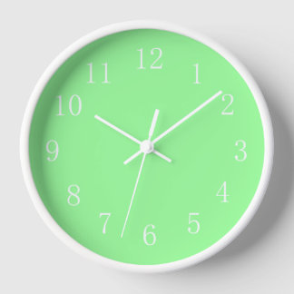 Cool Mint Green with White Accents Bathroom Clock