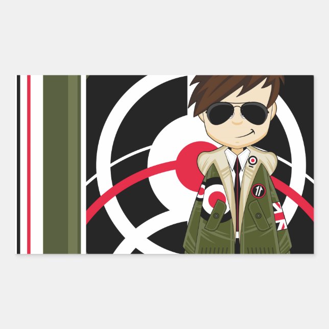 Cool Mod Boy in Parka Sticker (Front)