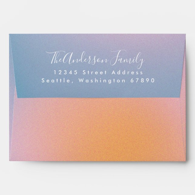 Cool Mod Colourful Groovy Preprinted Return Addres Envelope (Back (Top Flap))