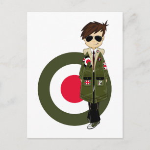 Cool Mod in Parka and Sunglasses Postcard