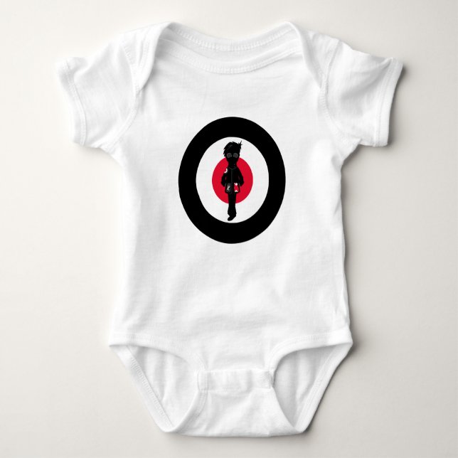 Cool Mod in Silhouette Baby Bodysuit (Front)