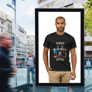 Cool Modem Black Photo Best Baseball Dad Ever T-Shirt