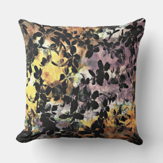 Cool modern Abstract Flowers Pattern art Throw Pillow