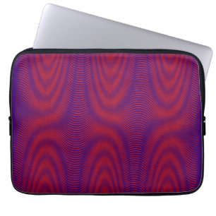   Cool & Modern Abstract Moiré Effect Purple & Red Laptop Sleeve