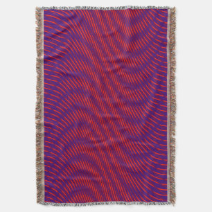   Cool & Modern Abstract Moiré Effect Purple & Red Throw Blanket