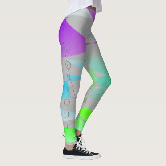Cool Modern Abstract | Purple, Green, Grey Leggings