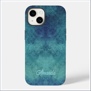 Cool Modern Aqua Blue and Purple Abstract Case-Mate iPhone 14 Case