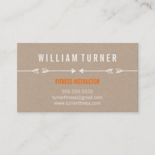 COOL MODERN ARROW simple sketch trendy eco kraft Business Card