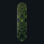 Cool Modern Art Deco Green Black Pattern Skateboard<br><div class="desc">Cool Modern Art Deco Green Black Pattern Skateboard features a green art deco pattern on a black background. Designed by ©Evco Studio www.zazzle.com/store/evcostudio</div>