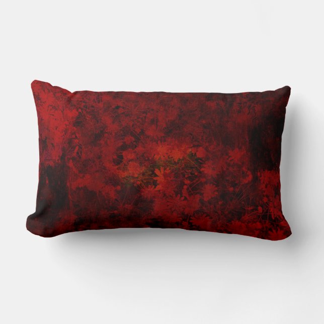 Cool, modern art of floral / flower pattern lumbar pillow (Front)