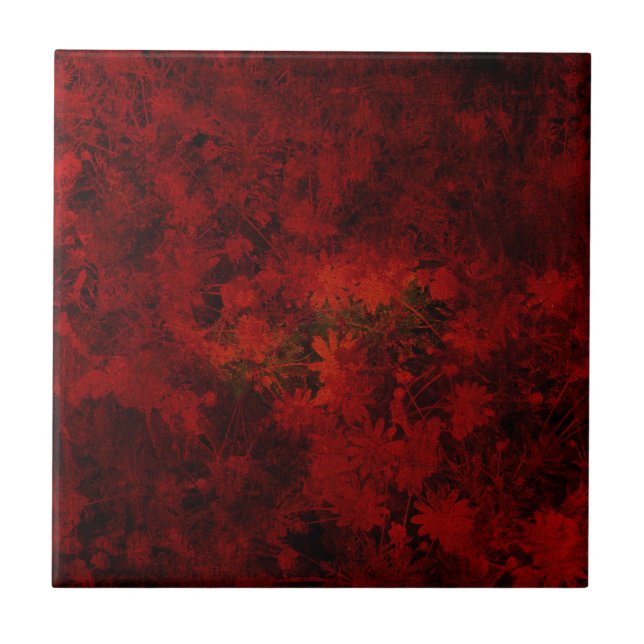 Cool, modern art of floral / flower pattern tile (Front)
