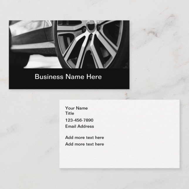Cool Modern Automotive Business Card Tire Closeup (Front/Back)