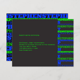 Cool Modern Bar Mitzvah Reception Stephen Invitation