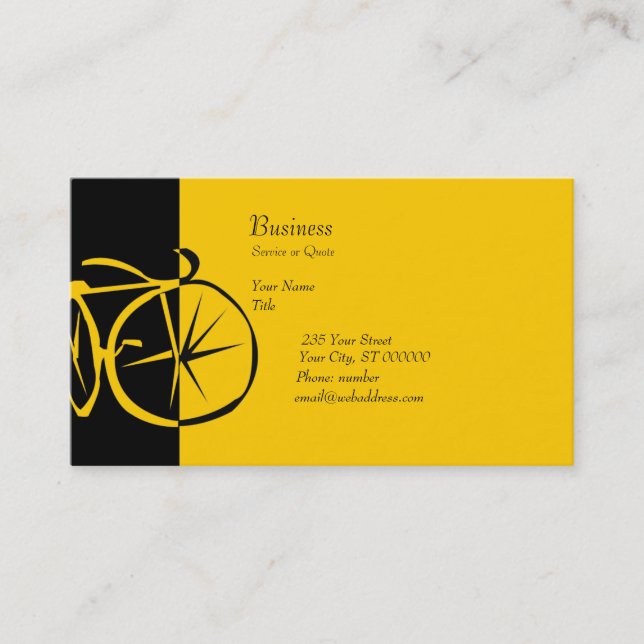 Cool Modern Bike  Contemporary Artsy Bike Woodcut Business Card (Front)