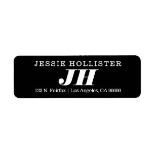 Cool Modern Black Return Address