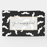 Cool Modern Black White Moustache Pattern