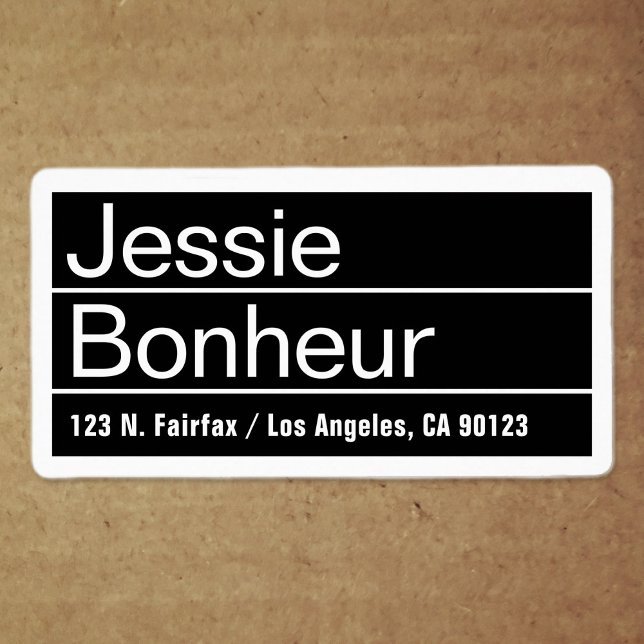 Cool Modern Black & White Return Address (Creator Uploaded)