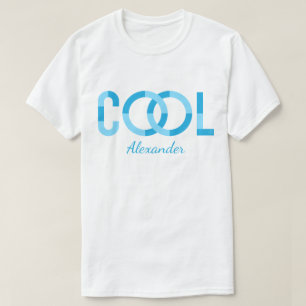 Cool Modern Blue Typography Name Customized T-Shirt