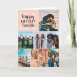 Cool modern blush photos collage grid 21 birthday card<br><div class="desc">Cool modern blush photos collage grid 21 birthday ,  add 8 of your friends favourite photo with a modern and cool elegant script font typography. Add your message inside.</div>