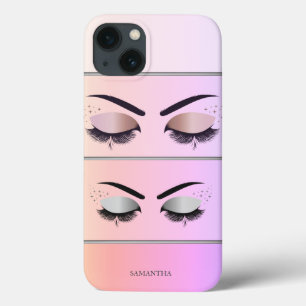 Cool Modern Chic Striped,Lashes iPhone 13 Case