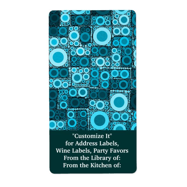 Cool Modern Circles Blue Teal Mosaic Tile Pattern (Front)
