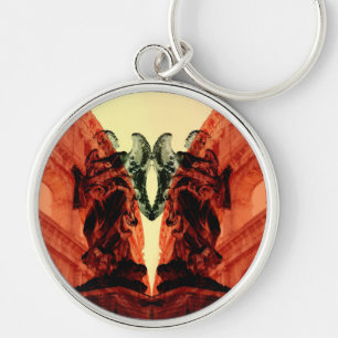 Cool modern collage of historical Rome in red Keychain