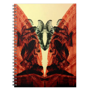 Cool modern collage of historical Rome in red Notebook