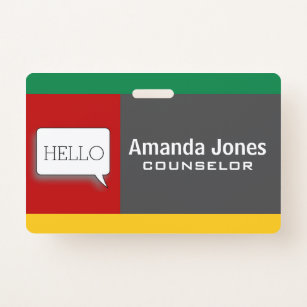 Cool Modern Colour Block Personalized Professional Badge