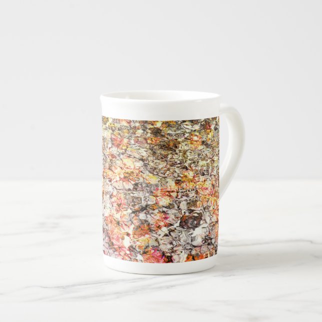 Cool, modern, colourful abstract background bone china mug (Front Right)