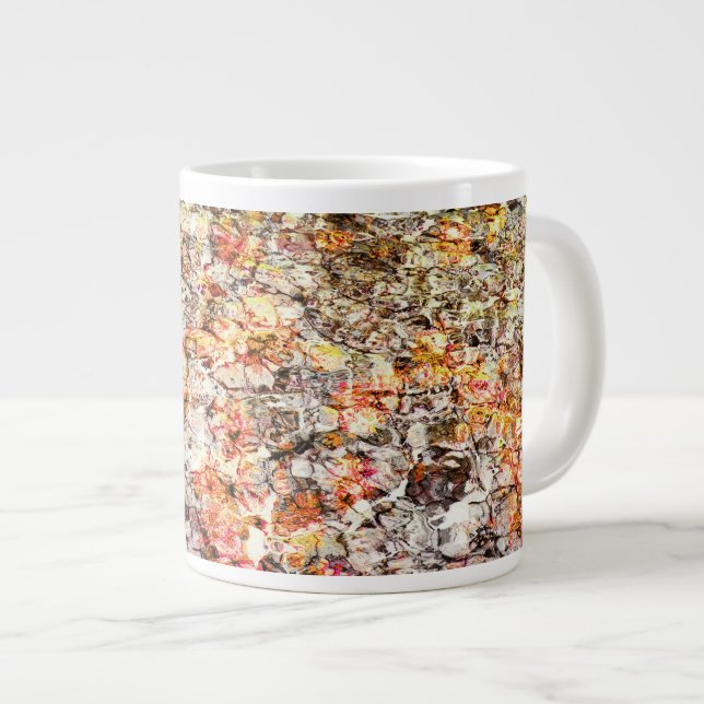 Cool, modern, colourful abstract background large coffee mug (Front Right)