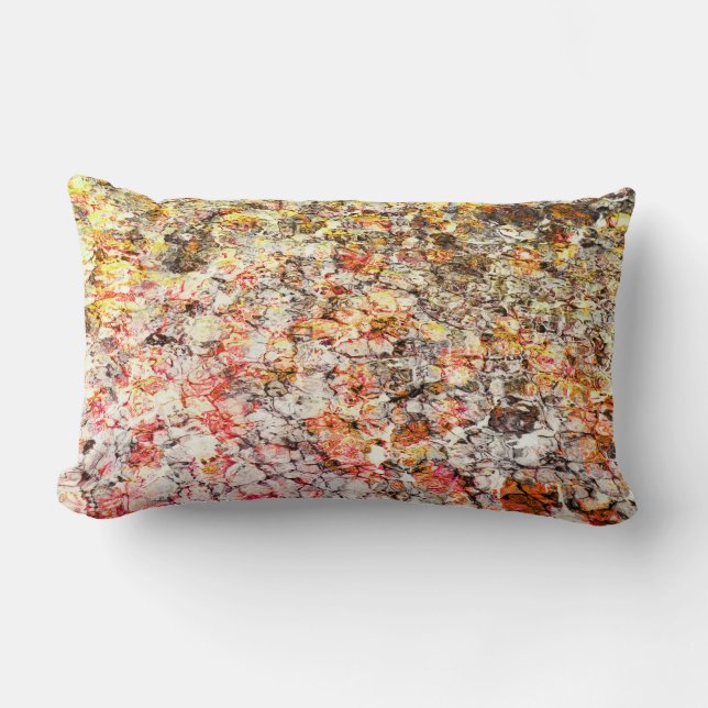 Cool, modern, colourful abstract background lumbar pillow (Front)