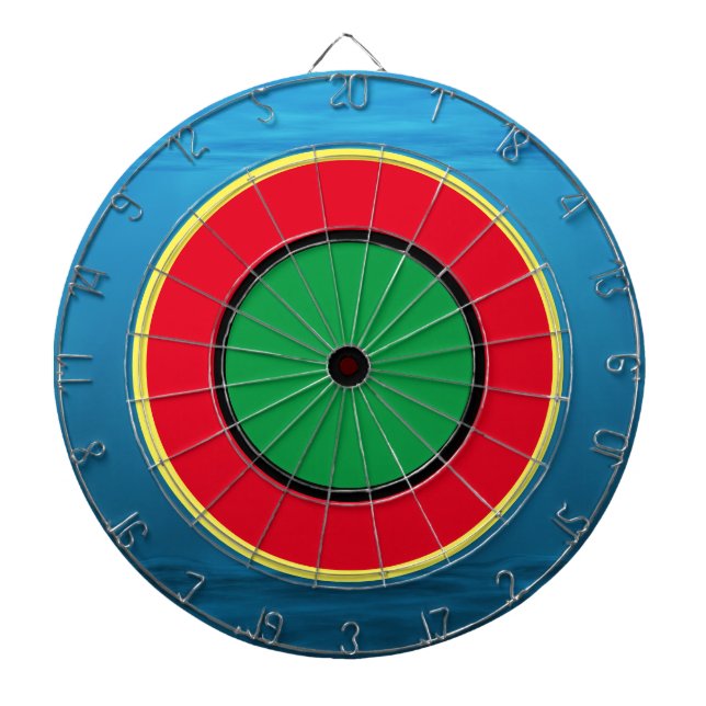 Cool Modern Colourful Blue Green Red Dartboard (Front)