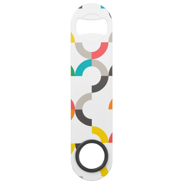 Cool, modern, colourful, trendy circular geometric bar key (Front)