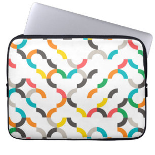 Cool, modern, colourful, trendy circular geometric laptop sleeve