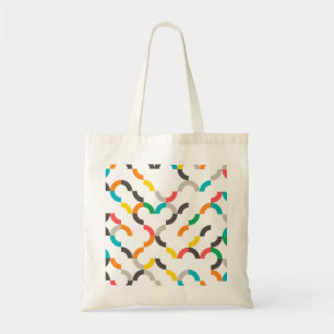 Cool, modern, colourful, trendy circular geometric tote bag