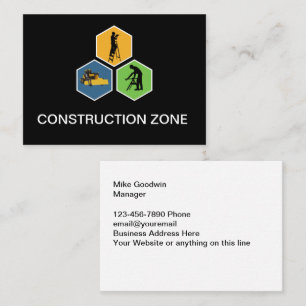 Cool Modern Construction Services Business Card