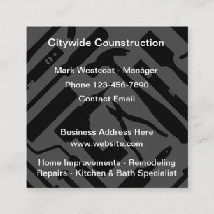 Cool Modern Construction Theme Business Cards