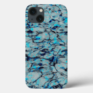 Cool, modern digital art of blue watercolor iPhone 13 case