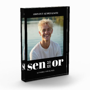 Cool Modern Editorial Black White Grad TMF26 Photo Block