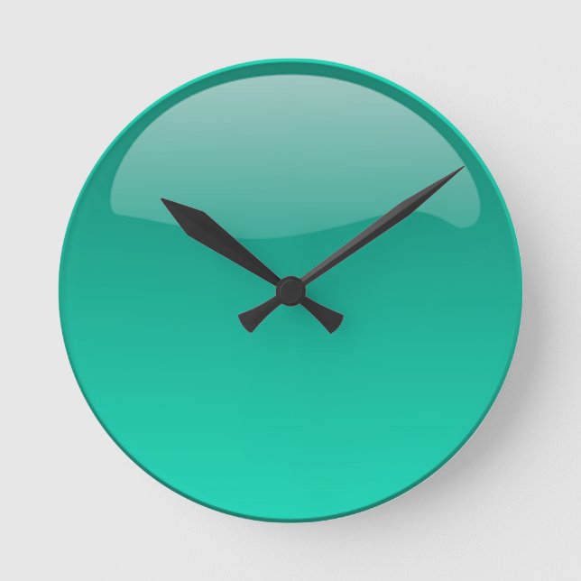 Cool Modern Elegant Seagreen Ombre Pattern Round Clock (Front)