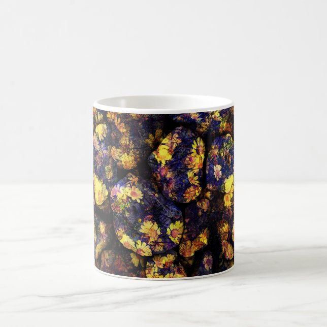 Cool modern floral design art coffee mug (Center)