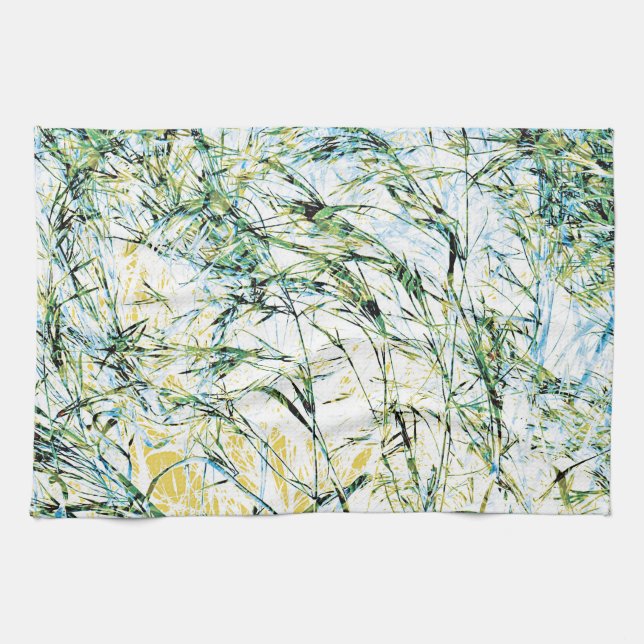Cool modern floral flower pattern art design kitchen towel (Horizontal)