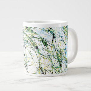 Cool modern floral flower pattern art design large coffee mug