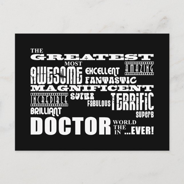 Cool Modern Fun Doctors Greatest Doctor World Ever Postcard (Front)