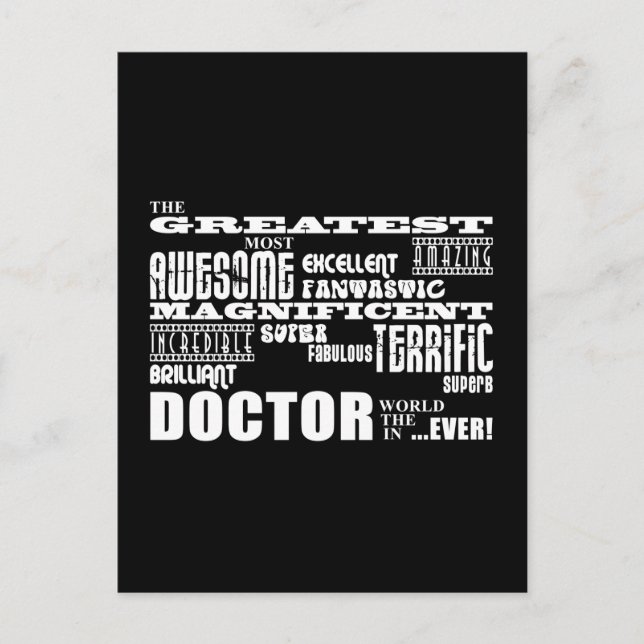 Cool Modern Fun Doctors Greatest Doctor World Ever Postcard (Front)